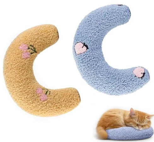 UZYXC 2 Cuscini Rilassanti per Gatti con Valeriana, Cuscino in Peluche con Erba Gatta, Aiuta a Ridurre l'Ansia e a Dormire Meglio, Morbido e Lavabile, Colori Vivaci