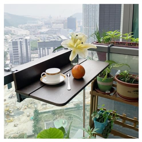 Adjustable Folding Table - Multi-Functional Indoor/Outdoor Railing Table for Balcony, Office or Home, Space-Saving Design, Easy to Install and Use