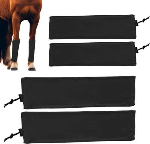 Botas antimoscas para caballos – Polainas equinas transpirables | Botas de protección contra moscas de caballo que absorben los golpes para saltar, competir, establo, participación, carreras, pastos,