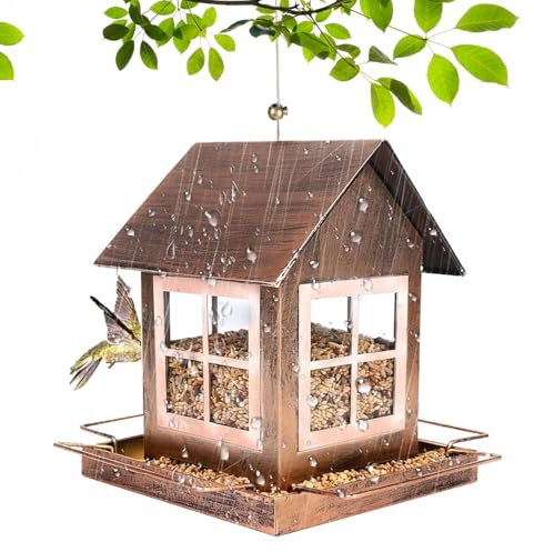 Vogelhaus Balkongeländer, vielseitige Outdoor-Dekoration, 18,5 x 14,5 x 23 cm, Vogelbeobachtung, Futterstation für den Außenbereich, wetterfest, für Nymphensittiche, Finken, Wellensittiche