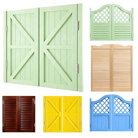 Puertas Batientes para Cafetería, Doble Puerta Interior con bisagras, Puerta Vaiven de Madera de Pino, Cierre Automático Puerta Oscilante para Pasillo, Cocina, Bar