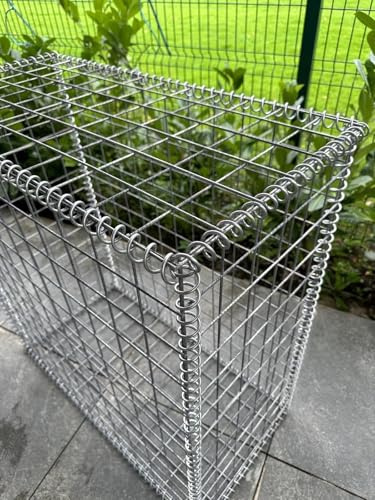 4mm Wire Gabion Baskets Galvanised Steel Cages Mesh Wire Stone Basket Outdoor Spiral Retaining wall/ 100 x 30 x 30cm or 100 x 45 x 30cm or 100 x 45 x 45cm / 75 x 75mm mesh Hole (100 x 45 x 30cm)
