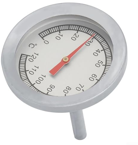 Grill-Ofenthermometer mit silberner Oberfläche und 5,4 cm Fläche für präzise Wärmemessung beim Kochen