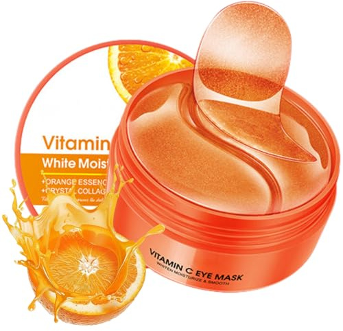 60 Stück Vintamin C Augenpads, VC Augenpads gegen Augenringe & Feine Linien | Anti Aging Eye Patches gegen Tränensäcke & Falten, Augenringe Entfernen, Feuchtigkeit Augenpflege für Männer & Frauen