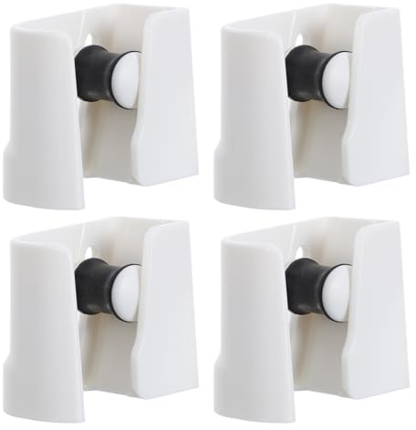 Gadpiparty Lot de 4 Porte-serpillères Muraux Adhésifs Blancs Antidérapants, Support sans Perçage pour Manches de Balai Réglables, Organisateur Robuste pour Rangement Maison, Salle de Bain