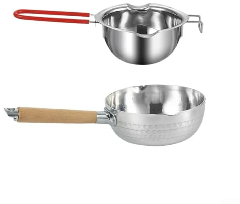 Food Safe 304 Stainless Steel Chocolate Melting Bowl Designed as a Double Boiler for Baking and Confectionery Use (B)