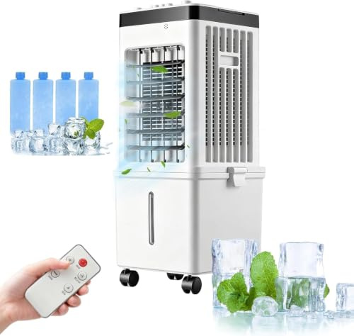 Aires Acondicionados MóViles con tanque agua extraíble 15 litros,unidad acondicionado ventilador 3 velocidades,control remoto,hogar Aire acondicionado,oficina ventiladores refrigeración A/C