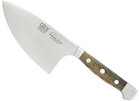 GÜDE Solingen - Kräutermesser Shark geschmiedet, 14 cm, Fasseichenholz, ALPHA FASSEICHE, Doppelkropf, Handmade Germany