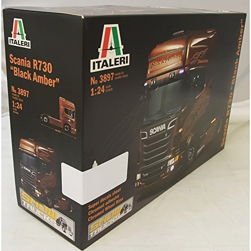 Italeri 553897 Scania 3897 R730 V8 Black Amber Truck Modellbausatz 1:24
