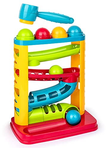 Playkidiz Preisgekröntes, Langlebiges Pfund-A-Ball - Hammerspiel Mit Hammer - Frühes Entwicklungsspielzeug, Lustiges Geschenk Für Kinder - STEM-Entwicklungsspielzeug - Tolles Geburtstagsgeschenk