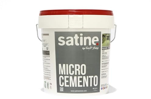 Microciment monocomposant finition rustique SATINE® | 20 kg pour 50 m² | grain grossier | poudre mélangée avec de l'eau | usage extérieur et intérieur | sols, murs, façades, meubles