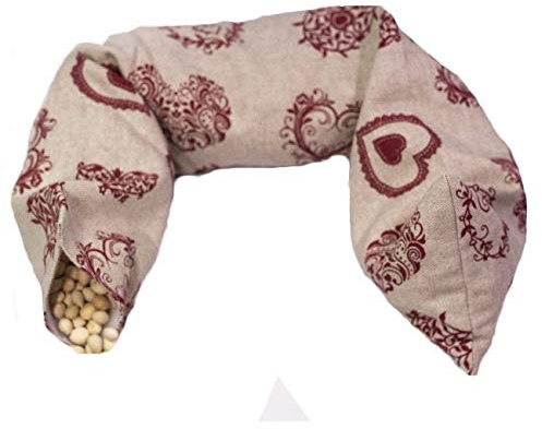 Fascia con noccioli di ciliegia sfoderabile e lavabile scaldacollo, mal di pancia, febbre (900gr. - 58x12x5cm) Cuore Tirolese. Terapia caldo freddo. Prodotto in Emilia Romagna