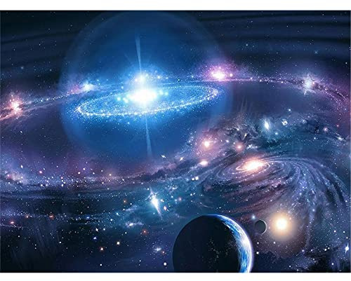 YSCOLOR Diamond Painting Full 5D Galaxy Planets Space Scenery Diy Round Diamantmålning Cross Stitch Home Decor Round Broderi Mosaik Unika Presenter 30X40cm