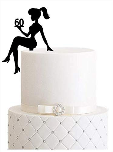 Manschin-Laserdesign Girl Figure Birthday Cake Topper, Black, 1 Item, 1 Piece, Cake Topper, 10 x 12 cm, Birthday Occasion, Black Family, Made in Germany