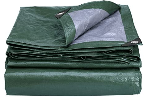 Brackit Waterproof PE Green Tarpaulin; 4x4m; Woven Double-Sided Fabric - Supreme Versatility for Covering, Protecting or Concealing…