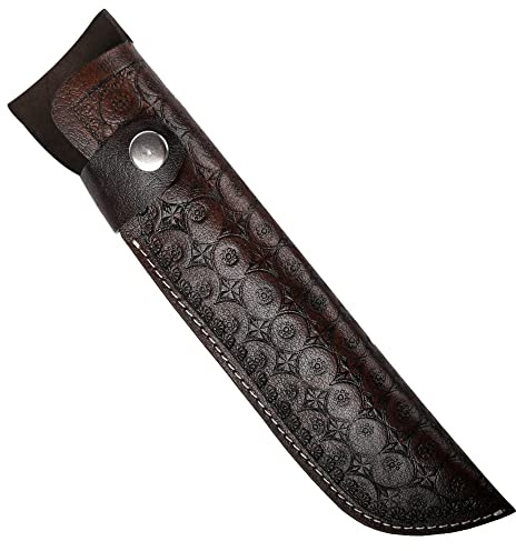 Hulara Echtleder-Etui, handgemacht, Messerscheiden aus echtem Leder mit Gürtelschlaufe, Taschenmesserhalter für Gürtel, 25,4 cm Klinge, für Messerholster