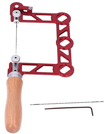 Asixxsix Coping Saw, Aluminum Alloy Hand Saw with Coping Frame & Replacement Blade U Shaped Mini Woodworking Saw with Wooden Handle for Wood, Plastic, Metal Cutting (3in)