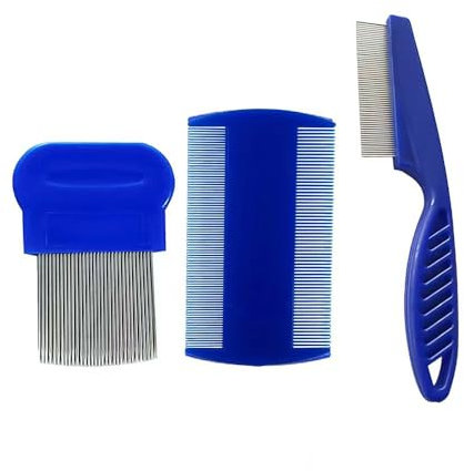 Lice Comb, 3 Pcs Lice Combs, Double Sided Lice Combs, Stainless Steel Tooth Comb, Lice Removal Combs