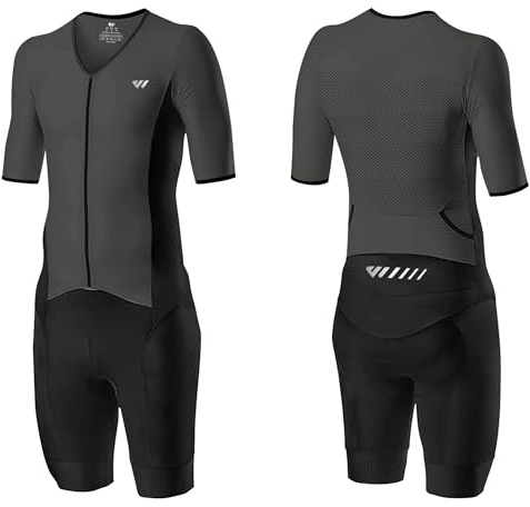 Wulibike Men's Trisuit Short Sleeve Triathlon Suit,Breathable and Quick Drying Mens Triathlon Tri Suit，Cycling Suit Mens