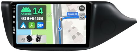 YUNTX [4GB+64GB] Android 14 2 Din Car Stereo Octa Core with CarPlay/Android Auto/DSP/GPS-9 inch IPS Touch screen-Free CAM+MIC-DAB/AHD/360 Camera/Bluetooth/WiFi-Fit for KIA CEED JD 2012-2016