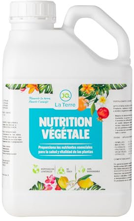 JQ LA TERRE ® GLUCONATO DE COBRE DE 5 LITROS | cobre para plantas, cobre fungicida solución base de cobre con efecto fungicida, protección contra hongos y patógenos. Fertilizante plantas ecológico,