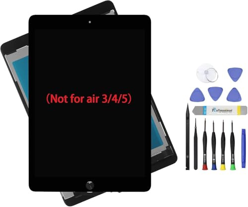 ARUISIFX Pantalla de repuesto de 9.7 pulgadas para iPad Air 2 de 2ª generación A1567 A1566, pantalla LCD con táctil de vidrio + digitalizador + kit de reparación (negro)