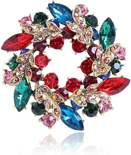 Cercis Brosche Blumenbrosche Elegant Kristall Hochzeit Braut Blatt Blume Kranz Brosche Anstecknadel Dekorative Pin Blume Korsage Schal Pin Schmuck Zubehör Geschenk