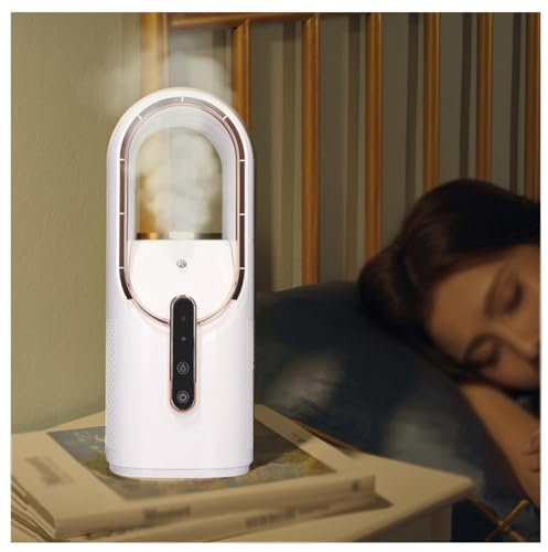 Ventilateur Colonne sans Pale, Rechargeable par USB,avec Humidificateur Ventilateur Climatiseur Petit Et Portable Climatisation Mobile, pour La Maison, Le Bureau, Les Voyages