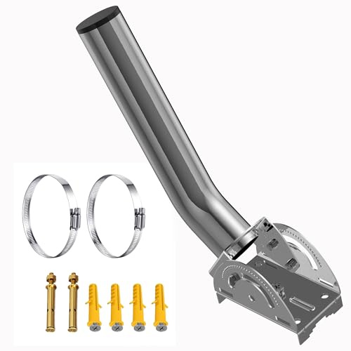 Universal Adjustable Antenna Mounting Pole, 14-Inch Waterproof J Bracket, PRUBOVI Starlink Internet Kit Satellite for Outdoor Access Points, Starlink Receivers, CPE APs (Silver)