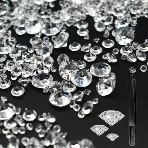 lbxtswpl Diamanten Deko, 4000 Stück Diamant Tischdeko, Diamantene Streudeko Transparent Acryl Kristalle für Vase Füller Weihnachten Hochzeit Geburtstag Party(4mm/8mm/10mm)