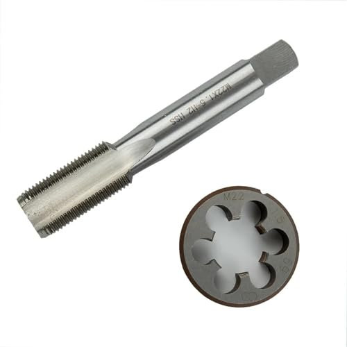 ZSjing 1 Set di Maschi M22 X 1,5 mm e filiera M22 X 1,5 mm Filettatura metrica in Acciaio rapido Destro for Utensili manuali, Set di filiere for Trapano, Parti lavorate