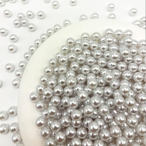 CrzBeadss Perlen ohne Löcher, weiße Perlen zum Basteln, 8 mm Perlen für DIY, Tischstreuung, Zuhause, Hochzeit, Geburtstagsfeier, Heimdekoration, Hochzeit, Geburtstagsfeier, 400 Stück
