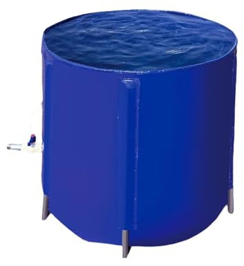 XNXYSMKJ PVC-Regenwasserspeichertank, Fassbewässerung, Regenwassersammler, Faltbarer Wassertank, mit Ablassventil (1000L)