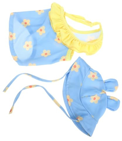 ROMISBABA Traje de Baño para Perros Pequeño Transpirable con Tirantes Ajustables Conjunto de Bañador y Sombrero para Playa y Piscina