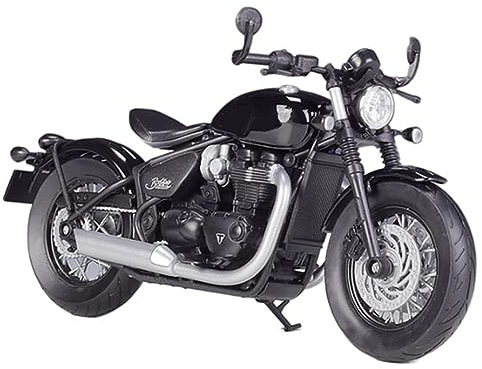 flrian Für Triumph Bonneville Bobber 1:12 Legierung Rennen Motorrad Modell Replik Druckguss Metall Sport Motorrad Modell Erwachsene Geschenk Motorrad-Modelle(Black)