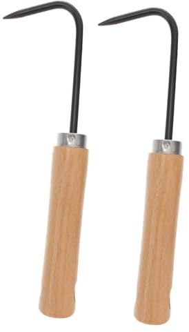 IWOWHERO 2Pièces Outil de Jardinage Désherbeur Acier pour Désherber Aérer Sol