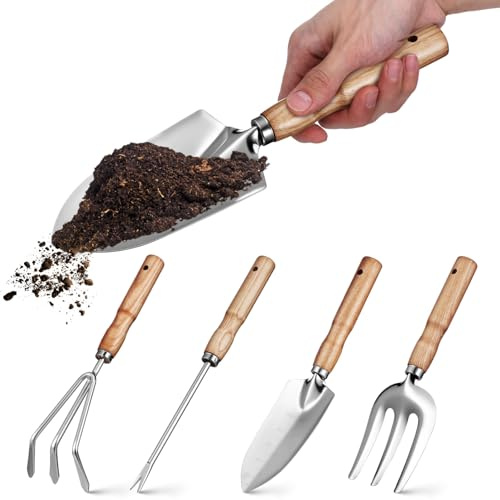 BESTonZON Kit Outils De Jardinage pour Femmes Ensemble De Truelles avec Pelles De Différentes Matériel Métallique Solide Et Bords Arrondis pour Utilisation Sûre