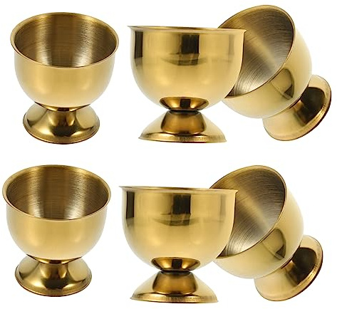 SOLUSTRE 6pièces Lot de Supports Œufs Dorés Petit Format pour Table Résistants Chaleur Et Corrosion pour Brunch Et Pâques