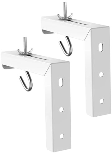 GARIOUANS Projector Screen Wall Mount White and Smooth Finish Heavy Duty Steel Wall Projector Hook Mount Bracket with L-shaped Design for Office and Home Use