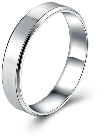 Tolldek Echtschmuck Freundschaftsringe Platin PT950, Hochzeitsring Klassiker Form, Platin Verlobungsring, Gr.61 (19.4)