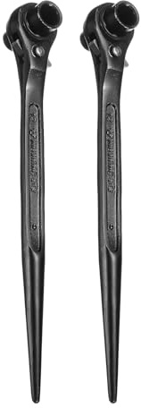 QUARKZMAN 2 Stück Gerüstbau Podger Ratsche 10mm x 12mm CR-V 12 Punkt Doppelseitige Stecknuss Ratschen Podger Gerüst Spud Schraubenschlüssel Werkzeug Für Auto Reparatur Mechanische Schwarz