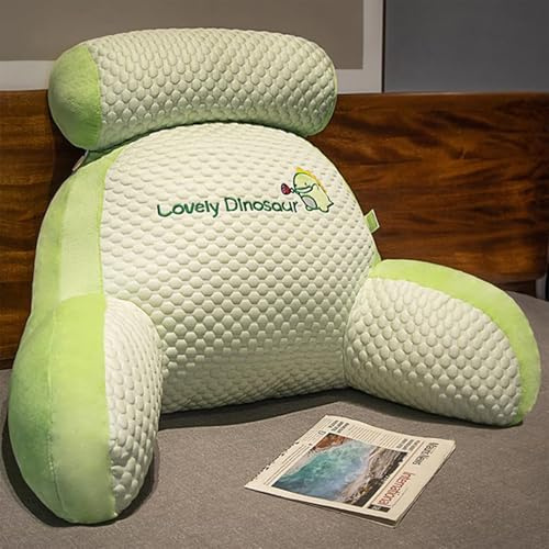 Cuscino da lettura per divano letto, grazioso divano multifunzionale con schienale 2 in 1 e supporto lombare completo, cuscino staccabile per rilassarsi leggendo o guardando TV,Dinosaur-60×45×20CM