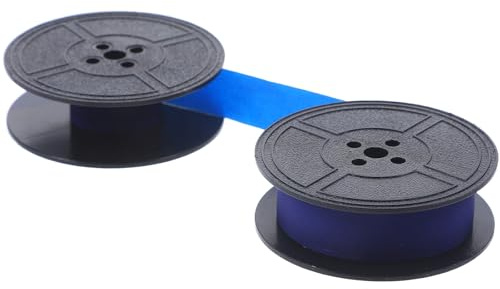 Zerodeko Schreibmaschinen Tintenband aus Verschleißfestem Nylon Blaues Retro Schreibmaschinenband mit Doppelspule Kompatibel für Manuelle Schreibmaschinen Leicht und Praktisch