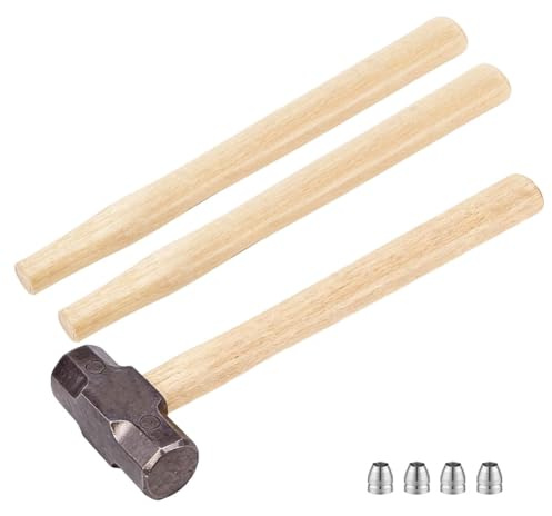 PH PandaHall 2 mangos de martillo de 15 pulgadas de repuesto con 4 cuñas de hierro, asas de madera multifuncionales para martillos de trineo, hacha, herramienta de hacha, proyectos de bricolaje