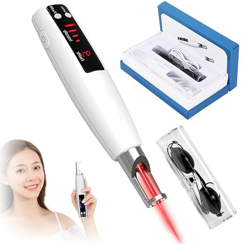 Picosecond - Máquina de eliminación de puntos de luz de pulso, bolígrafo LCD recargable con 9 modos para pecas, lunares y puntos marrones