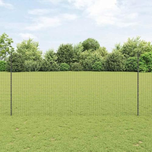 Generisch Zaun mit Pfosten Grau 1,5 x 10 m Stahl und PVC,Heimwerkerbedarf,Hauseinzäunung,Zaunfelder,16.43KG,3336068