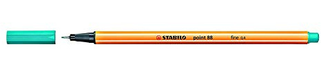 STABILO point 88 blau 1pièce (S) Ende – Kugelschreiber dünner (blau, orange, türkis, Metall, 0,4 mm, 1 Stück (S))