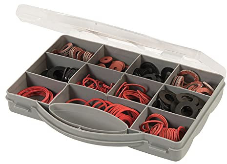 Dapetz ® 280 Pc Sealing Washer Set Rubber & Fibre Washer Assorted Set Kit Plumbing Plumber Rubber Fiber Nylon Garden Hose Sealing Washers for Garden Hose Fittings