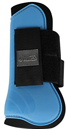 QHP Gamaschen Hartschalengamaschen Pferdeschutz 3 Verschiedene Größen 13 (Shetty, hellblau)