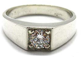 Sterling silber herrenring massiv 925 mit 5mm Zirkonia Größe 46-75 R001903